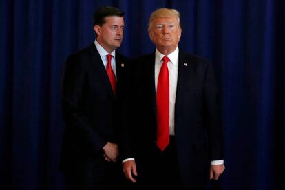 Rob Porter e Donald Trump, em agosto passado