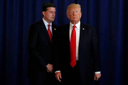 Rob Porter e Donald Trump, em agosto passado