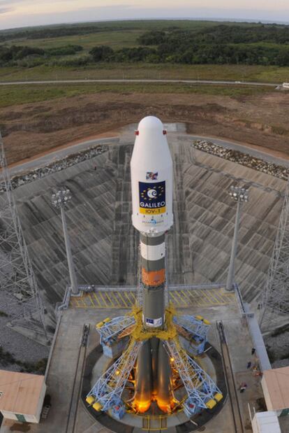 El satélite Galileo espera a ser lanzado en Guayana Francesa.