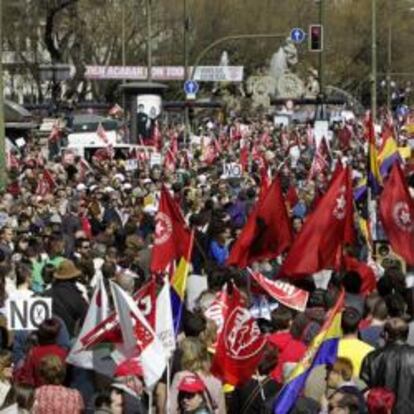 Imagen de la manifestación contra la reforma laboral el 11 de marzo de 2012.