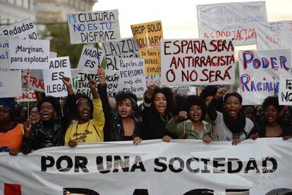 Manifestación contra el racismo celebrada el pasado domingo en la capital.