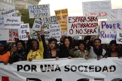 Manifestaci&oacute;n contra el racismo celebrada el pasado domingo en la capital.