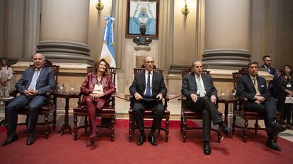 Los jueces de la Corte Suprema de Argentina en la apertura del año judicial, el 19 de marzo de 2019. Horacio Rosatti, nuevo presidente del tribunal, está el primero a la derecha.