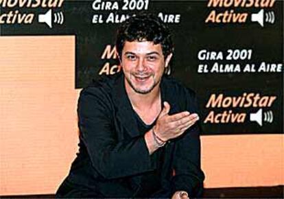 Alejandro Sanz, ayer en Madrid.