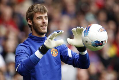 De Gea en un entrenamiento con el Manchester United.