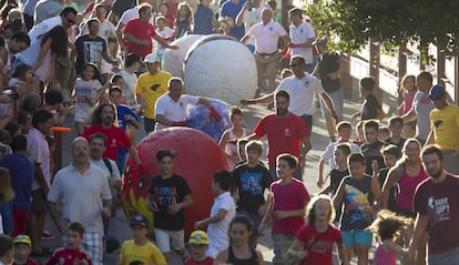 El Boloencierro infantil, el pasado domingo.