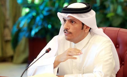 El ministro de Exteriores catarí, este jueves en Doha.