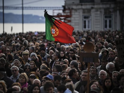 Manifestación en Lisboa contra las medidas de austeridad del Gobierno portugués en marzo de 2013.