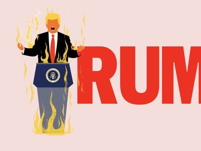 Donald Trump, el presidente en llamas
