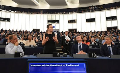 La europarlamentaria Ska Keller, del grupo Los Verdes, en el Parlamento Europeo, en Estrasburgo (Francia).