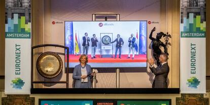Toque de campana virtual de Allfunds en Euronext Ámsterdam.