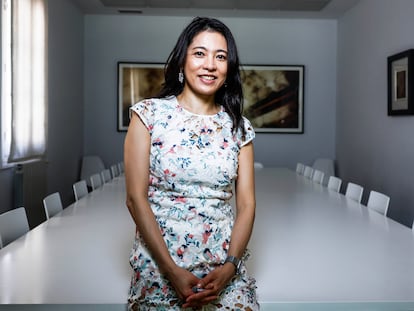 Angela Zhang, profesora de la Universidad de Hong Kong y experta en regulación de tecnológicas en China, en el Aspen Institute de Madrid en una visita reciente.
