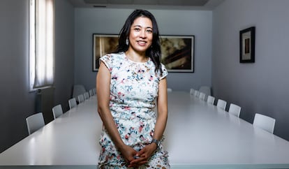 Angela Zhang, profesora de la Universidad de Hong Kong y experta en regulación de tecnológicas en China, en el Aspen Institute de Madrid en una visita reciente.