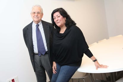 Santos Juliá y Almudena Grandes, el miércoles antes de la charla.