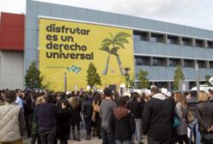 Trabajadores de Orizonia protestando en febrero de 2013.