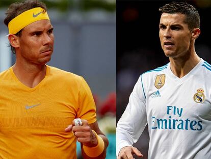 Por qué los tenistas y los futbolistas se comportan de forma diferente en un terreno deportivo. En la imagen, Rafa Nadal y Cristiano Ronaldo.