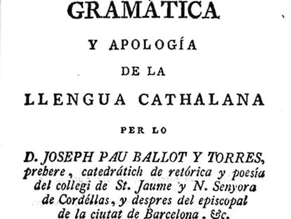 Portada de la gramàtica de Ballot.