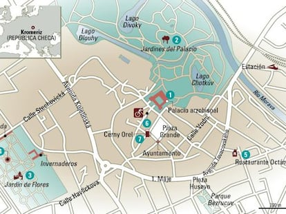 24 horas en Kromeriz, el mapa