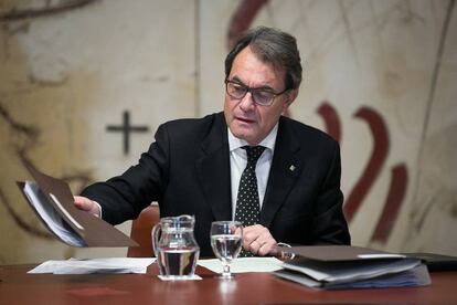 Artur Mas en una reuni&oacute; del Govern.