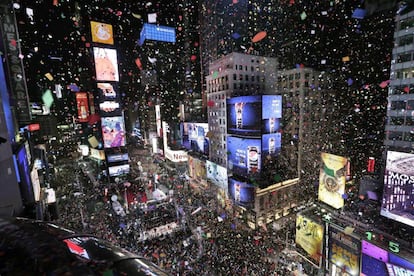 Celebración del Año Nuevo en Times Square en Nueva York (EE UU).