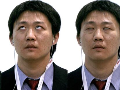 Auriculares de la operadora japonesa Docomo que permite el control remoto con los ojos.