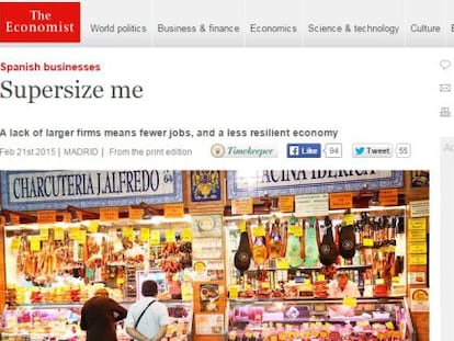 El ‘palo’ de The Economist a España por los impuestos a pymes
