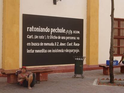 Obra de Rafael Ortiz y Wilger Sotelo, en Cartagena de Indias (Colombia) sobre el espa&ntilde;ol.