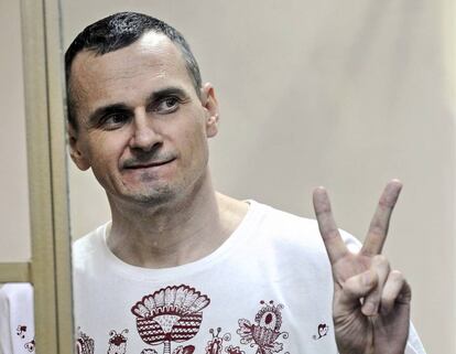 Oleg Sentsov, al escuchar su condena a 20 a?os de prisin en 2015.