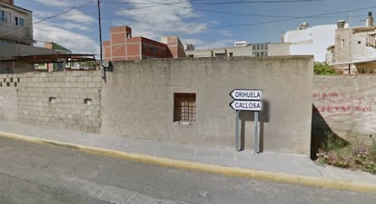 La calle de la discordia entre Orihuela y Rafal, en Alicante. GOOGLE MAPS