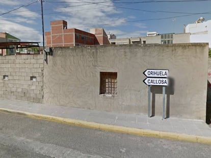 La calle de la discordia entre Orihuela y Rafal, en Alicante. GOOGLE MAPS 