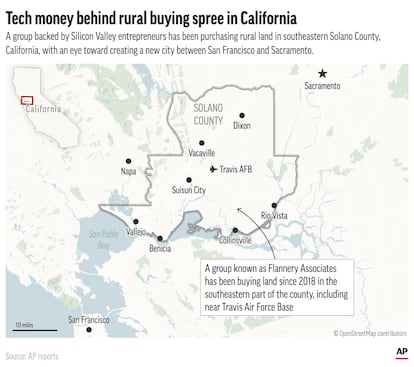 Rural land in Solano County, California, is being bought up by Silicon Valley tech interests.