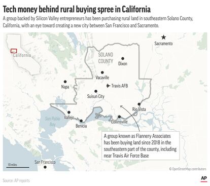 Rural land in Solano County, California, is being bought up by Silicon Valley tech interests.