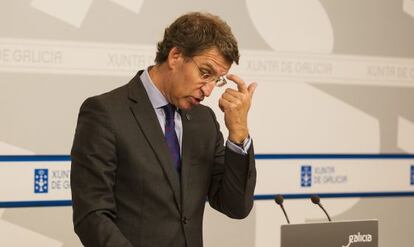 Feijóo, en una comparecencia tras una reunión de gobierno.