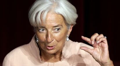 Christine Lagarde, directora del FMI. El organismo prev&eacute; que el PIB espa&ntilde;ol caiga un 1,2% en 2013