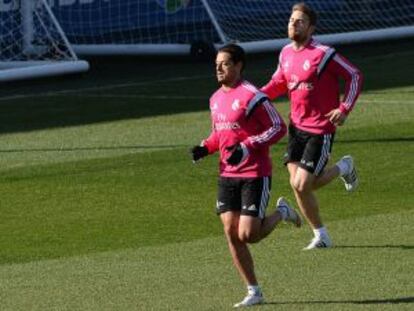 Chicharito e Illarramendi, en un entrenamiento