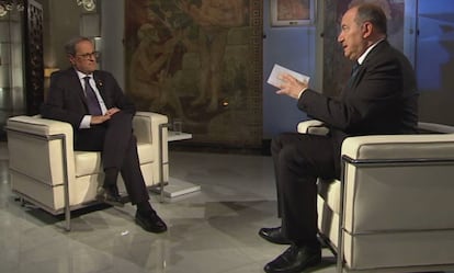 Quim Torra, entrevistat a TV3 per Vicent Sanchis, el 2018.