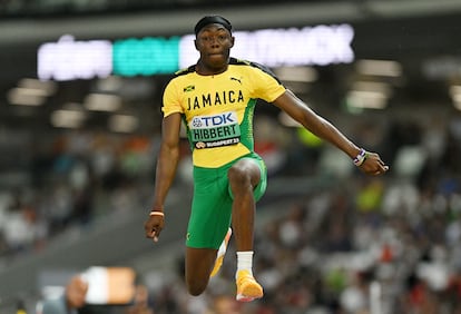 El jamaicano Jaydon Hibbert durante el mundial de atletismo de Budapest, el año 2023.