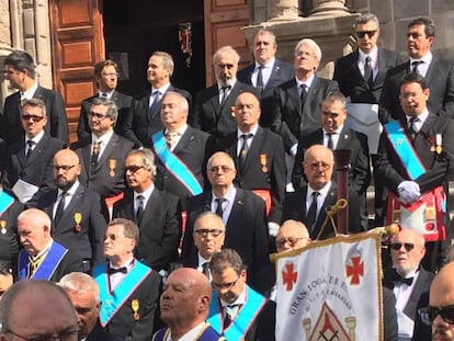 Primer desfile de masones en Espa&ntilde;a desde la llegada de la democracia.