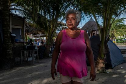 Una migrante venezolana que ha caminado desde Venezuela hasta Necoclí, en Colombia.