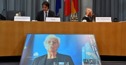 Christine Lagarde en su intervención ante la Asamblea del Parlamento franco-alemán