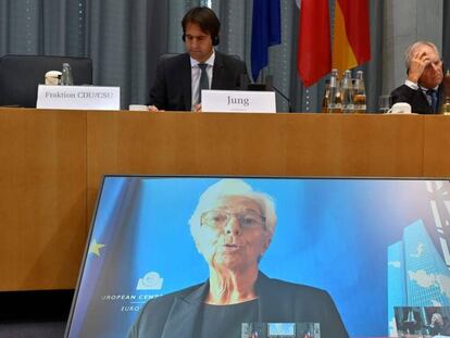 Christine Lagarde en su intervención ante la Asamblea del Parlamento franco-alemán