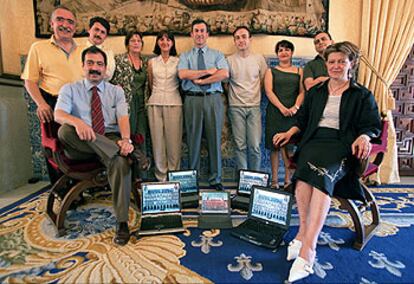 El equipo de la <i>web</i> de Madrid, en la Casa de la Villa.