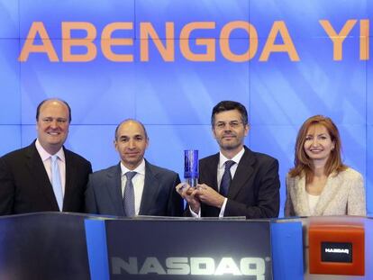 C&uacute;pula de Abenga Yield el d&iacute;a de su debut en el Nasdaq. 