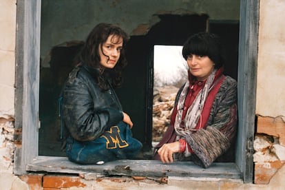 Sandrine Bonnaire y Agnès Varda en el rodaje de 'Sin techo ni ley'.