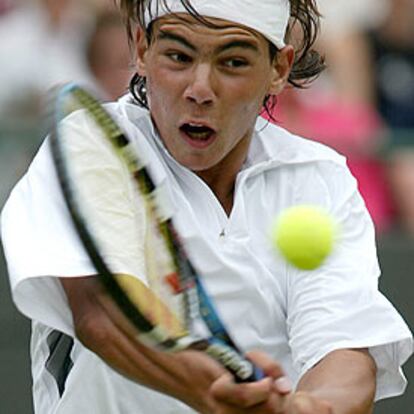 Rafael Nadal, en un golpe decisivo.