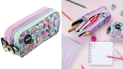 Este estuche escolar de tres bolsillos puede almacenar hasta 120 bolígrafos en su interior.