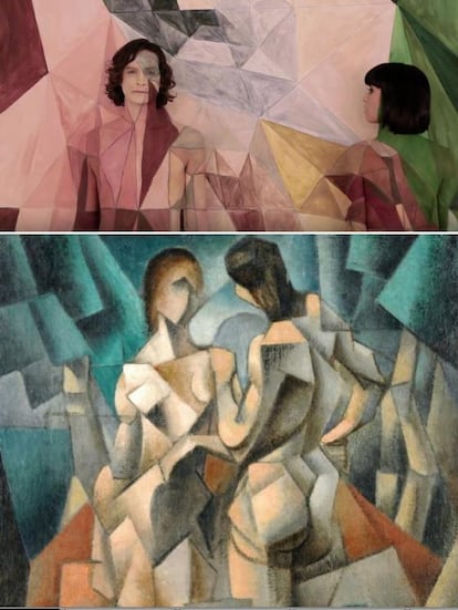 Imagen del vídeo ‘Somebody that I used to know’ de Gotye./ Jean Metzinger, ‘Dos desnudos’, 1910.