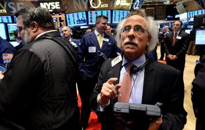 Corredores de la Bolsa de Nueva York este miércoles.