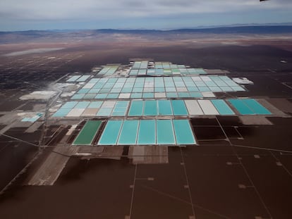 La operación de minería de litio de SQM en Atacama (Chile), en enero de 2023.