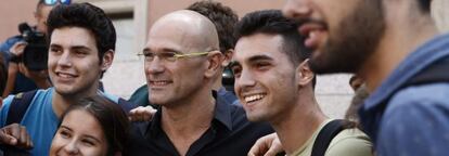 Raül Romeva, durante un encuentro con jóvenes universitarios.